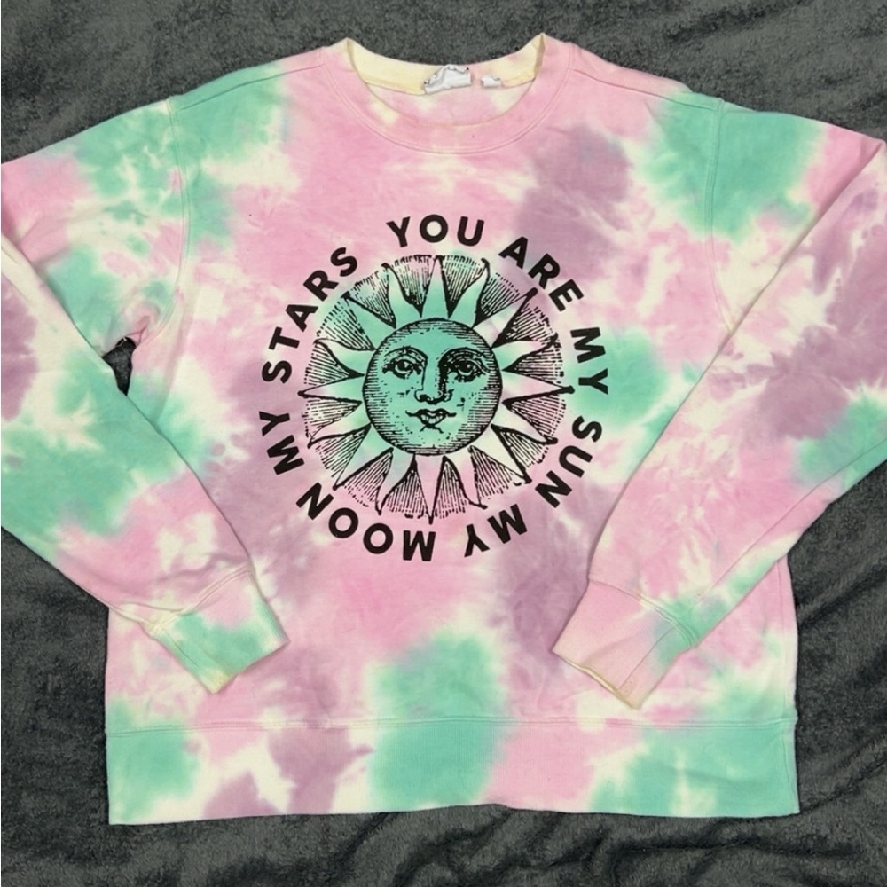 Women’s Tie-Dye Sun and Moon Sweatshirt - size medium